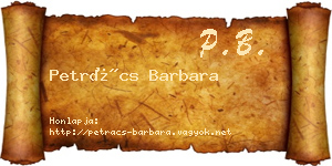 Petrács Barbara névjegykártya